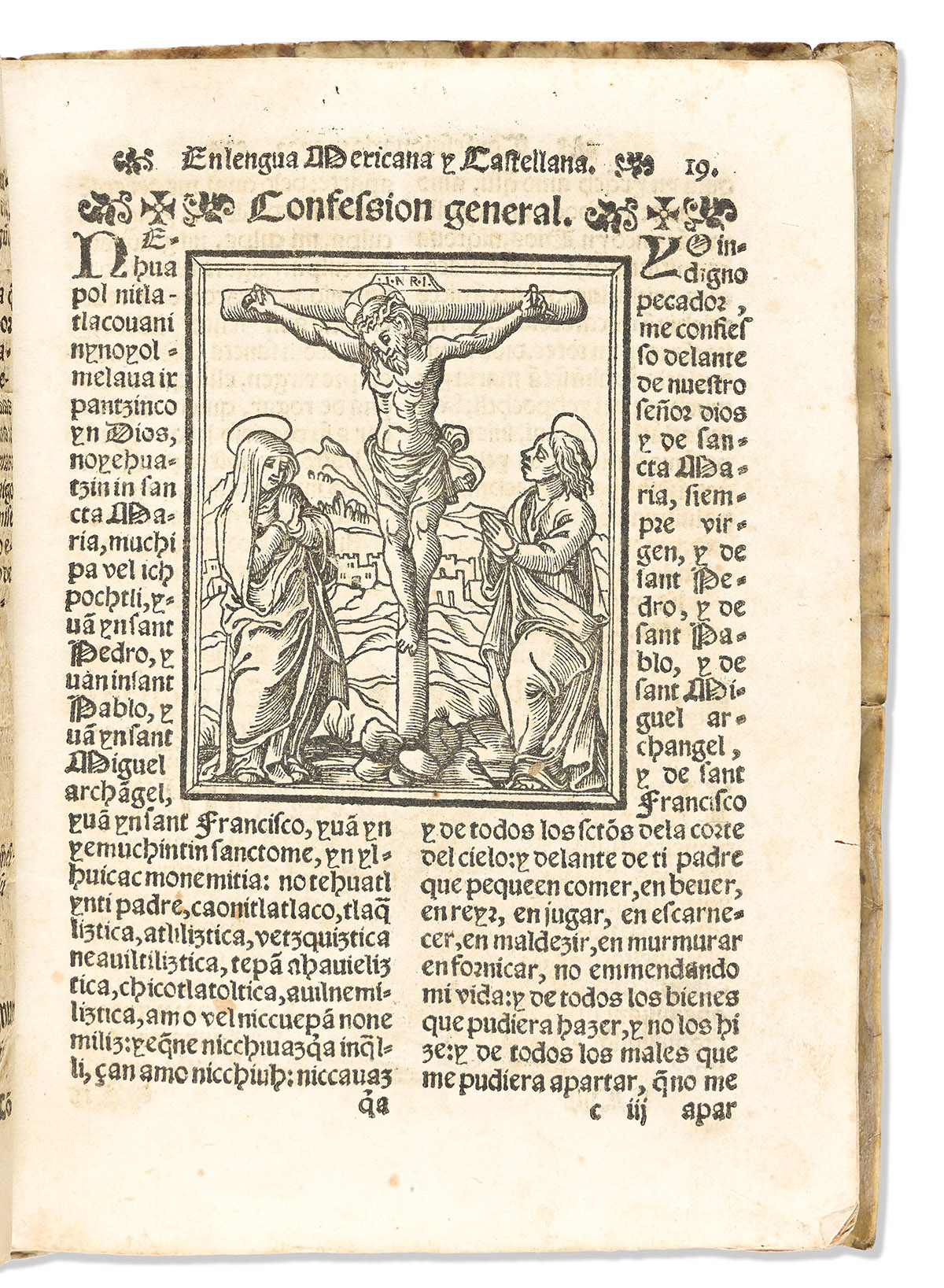 (MEXICAN IMPRINT--1565.) Alonso de Molina. Confessionario mayor, en la lengua mexicana y castellana.
